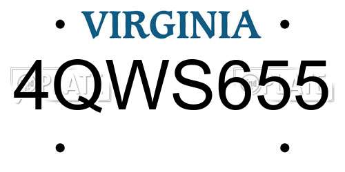 4QWS655 Virginia License Plate