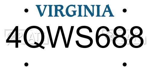 4QWS688 Virginia License Plate