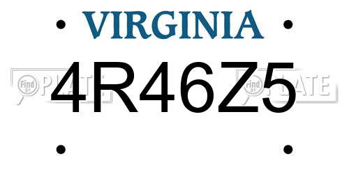 4R46Z5 Virginia License Plate