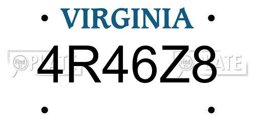 4R46Z8 Virginia License Plate