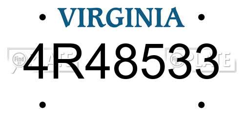 4R48533 Virginia License Plate
