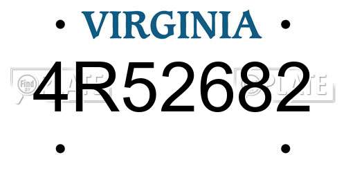 4R52682 Virginia License Plate
