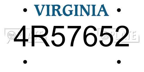 4R57652 Virginia License Plate