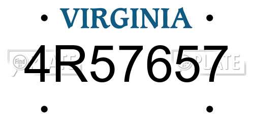4R57657 Virginia License Plate