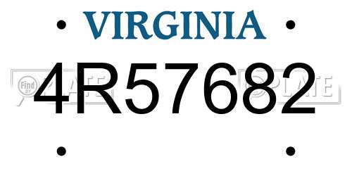 4R57682 Virginia License Plate