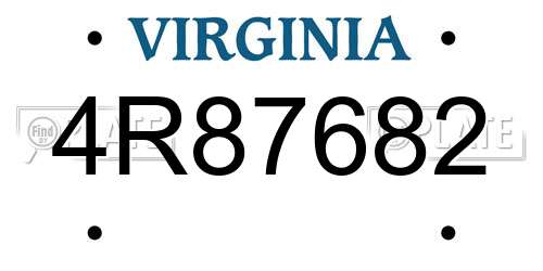 4R87682 Virginia License Plate