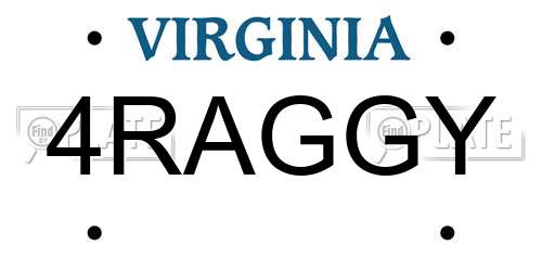 4RAGGY Virginia License Plate
