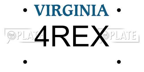 4REX Virginia License Plate