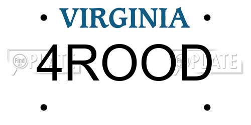 4ROOD Virginia License Plate