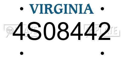 4S08442 Virginia License Plate