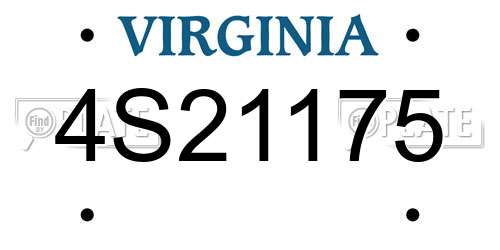 4S21175 Virginia License Plate