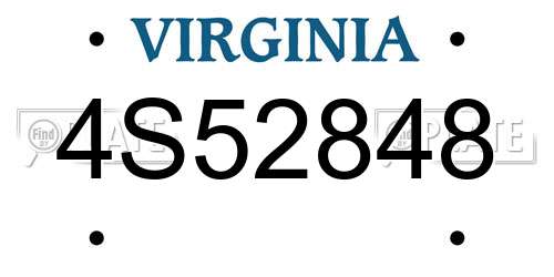 4S52848 Virginia License Plate