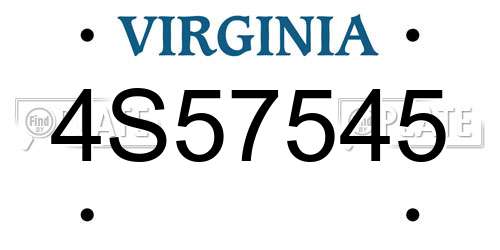 4S57545 Virginia License Plate