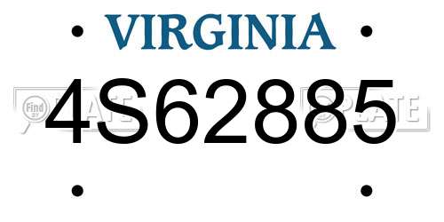 4S62885 Virginia License Plate