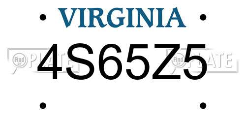 4S65Z5 Virginia License Plate