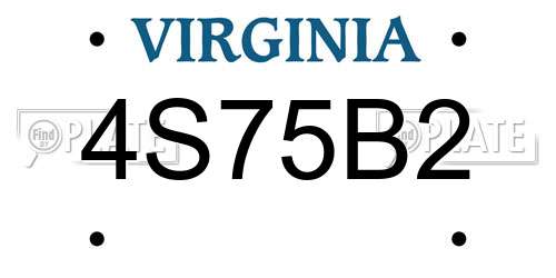 4S75B2 Virginia License Plate
