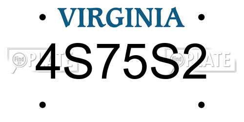 4S75S2 Virginia License Plate