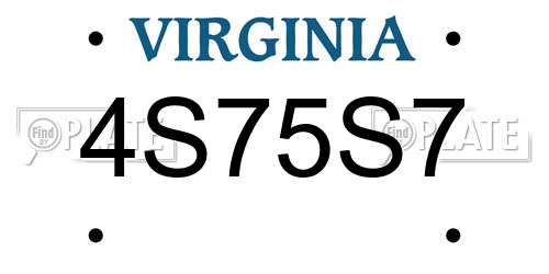 4S75S7 Virginia License Plate