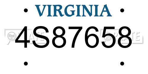 4S87658 Virginia License Plate