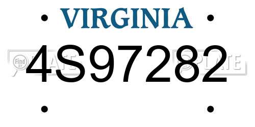 4S97282 Virginia License Plate