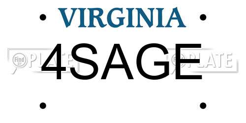 4SAGE Virginia License Plate