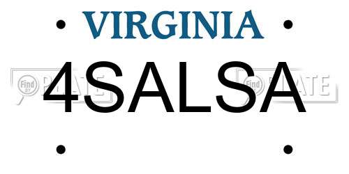 4SALSA Virginia License Plate