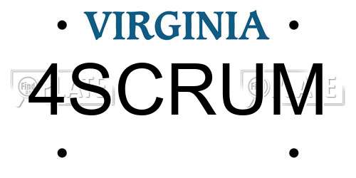 4SCRUM Virginia License Plate