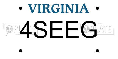 4SEEG Virginia License Plate