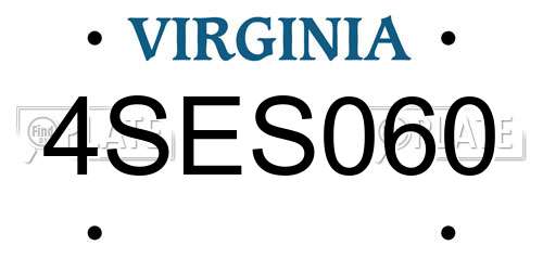 4SES060 Virginia License Plate