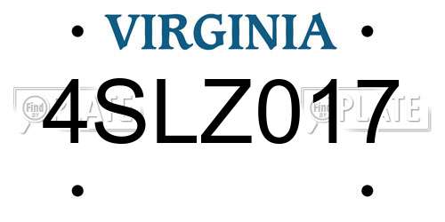 4SLZ017 Virginia License Plate