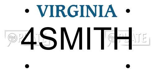 4SMITH Virginia License Plate