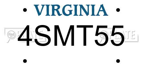 4SMT55 Virginia License Plate