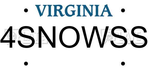4SNOWSS Virginia License Plate