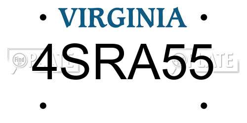 4SRA55 Virginia License Plate