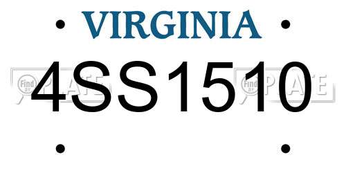 4SS1510 Virginia License Plate