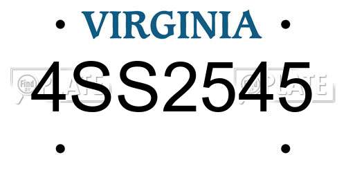 4SS2545 Virginia License Plate