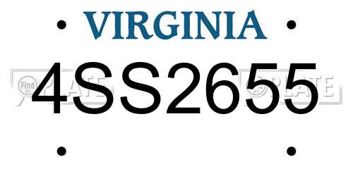 4SS2655 Virginia License Plate