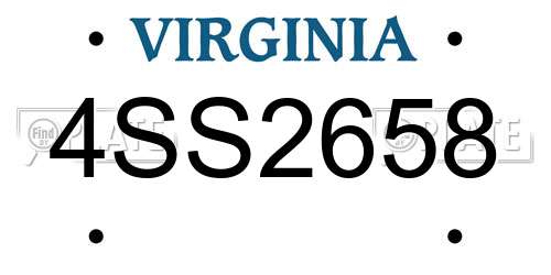 4SS2658 Virginia License Plate