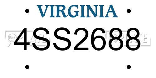 4SS2688 Virginia License Plate