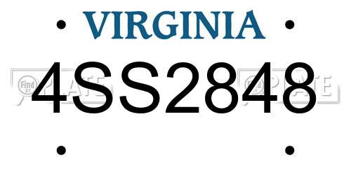 4SS2848 Virginia License Plate