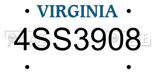 4SS3908 Virginia License Plate