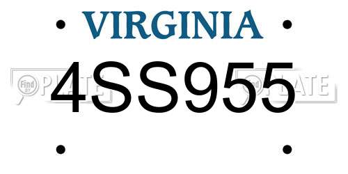 4SS955 Virginia License Plate