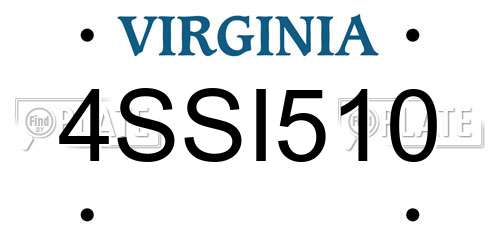 4SSI510 Virginia License Plate
