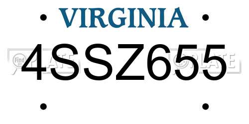 4SSZ655 Virginia License Plate