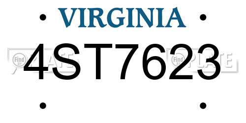 4ST7623 Virginia License Plate