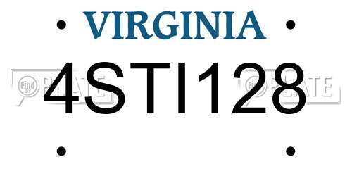 4STI128 Virginia License Plate