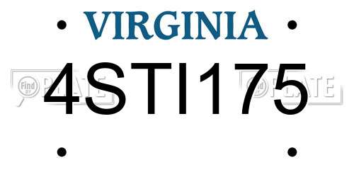 4STI175 Virginia License Plate