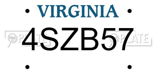 4SZB57 Virginia License Plate
