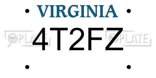 4T2FZ Virginia License Plate