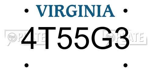 4T55G3 Virginia License Plate